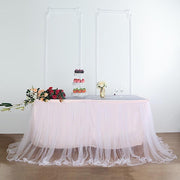 Dual Layer Tulle with Satin Table Skirt