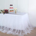 21 ft x 48" Dual Layer Tulle with Satin Table Skirt - White SKT_T04_WHT_WHT_21