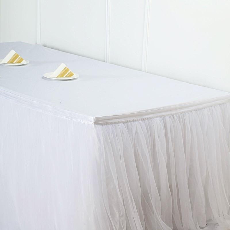 Dual Layer Tulle with Satin Table Skirt