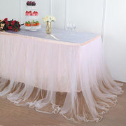 Dual Layer Tulle with Satin Table Skirt