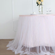 Dual Layer Tulle with Satin Table Skirt