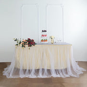 Dual Layer Tulle with Satin Table Skirt