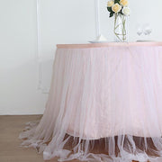 Dual Layer Tulle with Satin Table Skirt