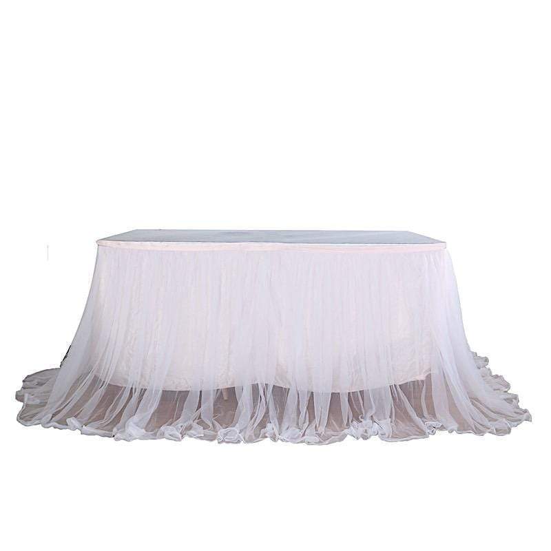 Dual Layer Tulle with Satin Table Skirt SKT_T04_WHT_046_14