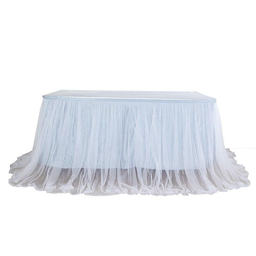 Dual Layer Tulle with Satin Table Skirt SKT_T04_WHT_086_14