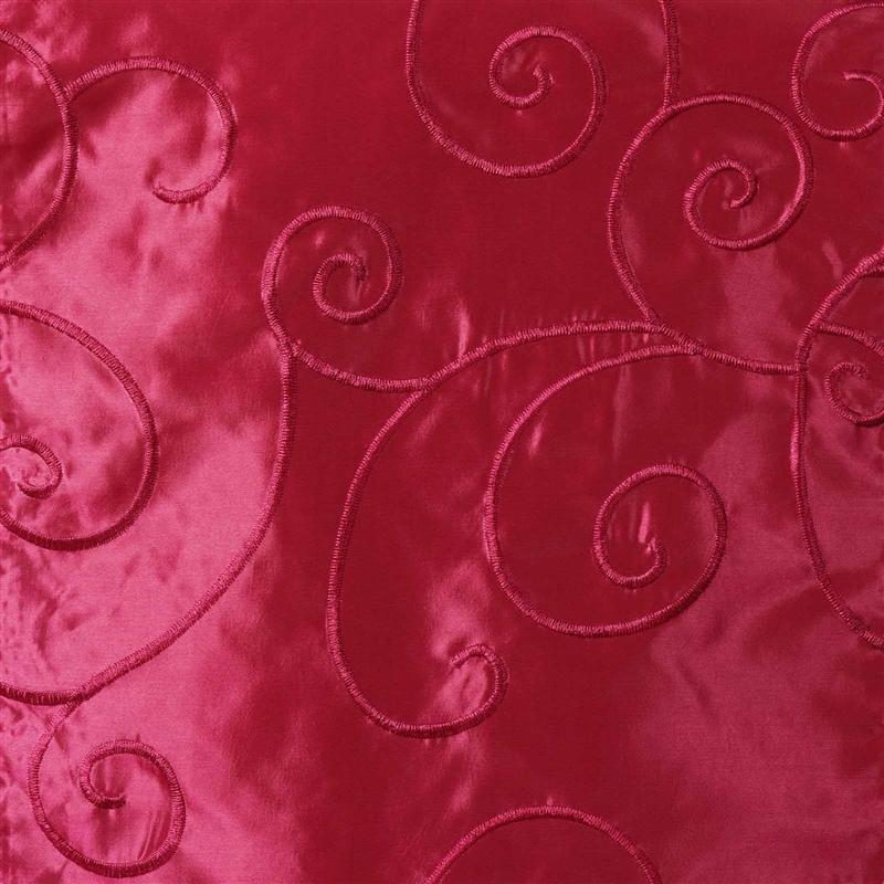 Embroidered Swirls Pattern on Taffeta Table Runner - Fuchsia RUN_04_FUSH