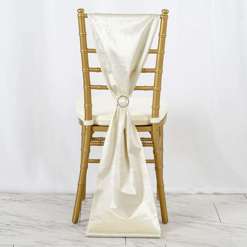 Extra Wide Premium Velvet Chair Sashes Wedding Decorations RUN_VEL_IVR