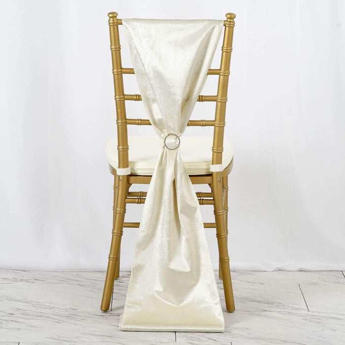 Extra Wide Premium Velvet Chair Sashes Wedding Decorations RUN_VEL_IVR