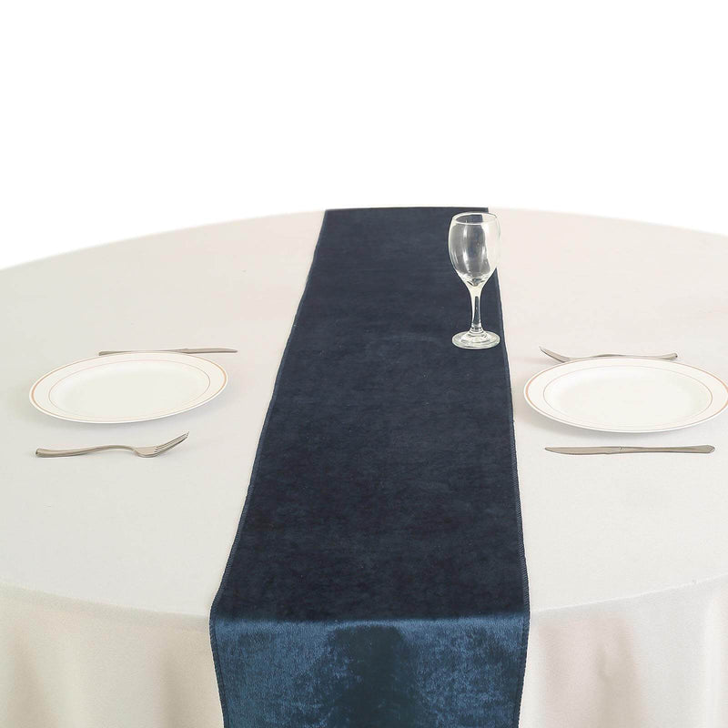 Extra Wide Premium Velvet Chair Sashes Wedding Decorations RUN_VEL_NAVY