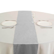 Extra Wide Premium Velvet Chair Sashes Wedding Decorations RUN_VEL_SILV