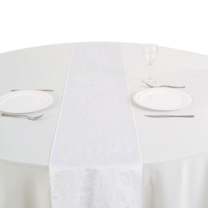Extra Wide Premium Velvet Chair Sashes Wedding Decorations RUN_VEL_WHT