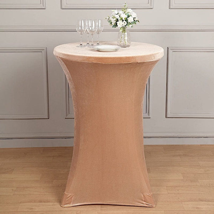 Fitted Cocktail Table Cover Premium Velvet Tablecloth