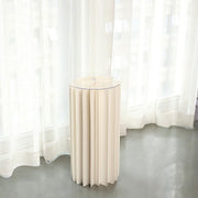 Folding DIY Accordion Pillar Cardboard Display Stand Pedestal Box - Ivory