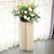 Folding DIY Accordion Pillar Cardboard Display Stand Pedestal Box - Ivory