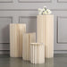 Folding DIY Accordion Pillar Cardboard Display Stand Pedestal Box - Ivory