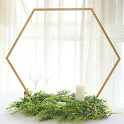 Geometric Metal Flower Frame Hexagon Table Wedding Arch Centerpiece - Gold