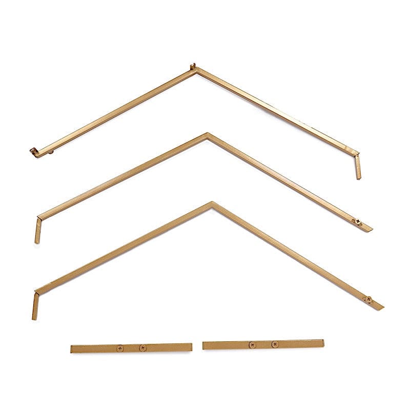 Geometric Metal Flower Frame Hexagon Table Wedding Arch Centerpiece - Gold