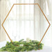 Geometric Metal Flower Frame Hexagon Table Wedding Arch Centerpiece - Gold
