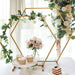 Geometric Metal Flower Frame Hexagon Table Wedding Arch Centerpiece - Gold