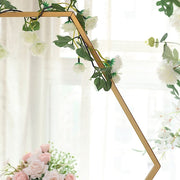 Geometric Metal Flower Frame Hexagon Table Wedding Arch Centerpiece - Gold