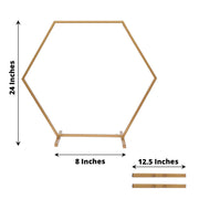 Geometric Metal Flower Frame Hexagon Table Wedding Arch Centerpiece - Gold