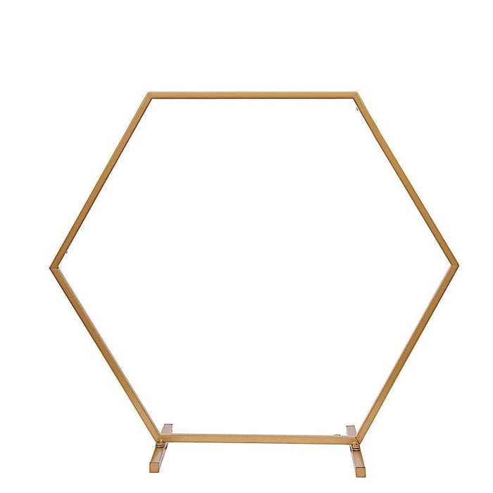 Geometric Metal Flower Frame Hexagon Table Wedding Arch Centerpiece - Gold WOD_HOPMET5H_20_GOLD