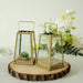 Geometric Metal Lantern Candle Holder Hanging Terrarium - Gold and Clear