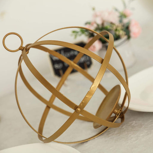 Globe Ring Candle Holder Hanging Metal Lantern