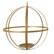 Globe Ring Candle Holder Hanging Metal Lantern IRON_HOLD_007_18_GOLD