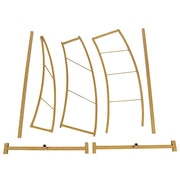 Half Crescent Moon Metal Floral Display Frame Wedding Arch Backdrop Stand - Gold