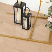 Half Crescent Moon Metal Floral Display Frame Wedding Arch Backdrop Stand - Gold