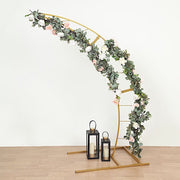 Half Crescent Moon Metal Floral Display Frame Wedding Arch Backdrop Stand - Gold
