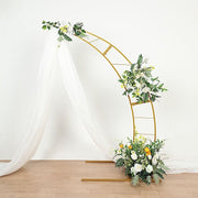 Half Crescent Moon Metal Floral Display Frame Wedding Arch Backdrop Stand - Gold