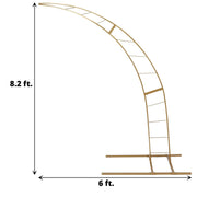 Half Crescent Moon Metal Floral Display Frame Wedding Arch Backdrop Stand - Gold