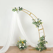 Half Crescent Moon Metal Floral Display Frame Wedding Arch Backdrop Stand - Gold