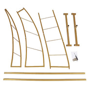 Half Crescent Moon Metal Floral Display Frame Wedding Arch Backdrop Stand - Gold