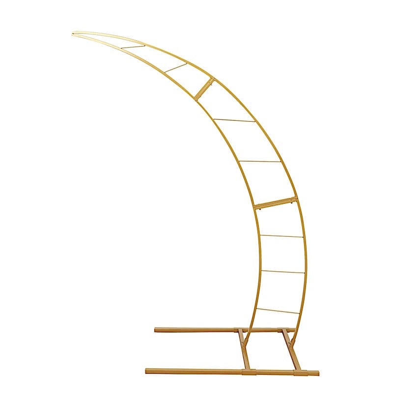 Half Crescent Moon Metal Floral Display Frame Wedding Arch Backdrop Stand - Gold BKDP_STND_15_M_GOLD