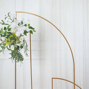 Half Moon Metal Floral Display Frame Wedding Arch Backdrop Stand - Gold
