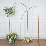 Half Moon Metal Floral Display Frame Wedding Arch Backdrop Stand - Gold