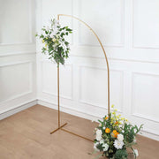 Half Moon Metal Floral Display Frame Wedding Arch Backdrop Stand - Gold