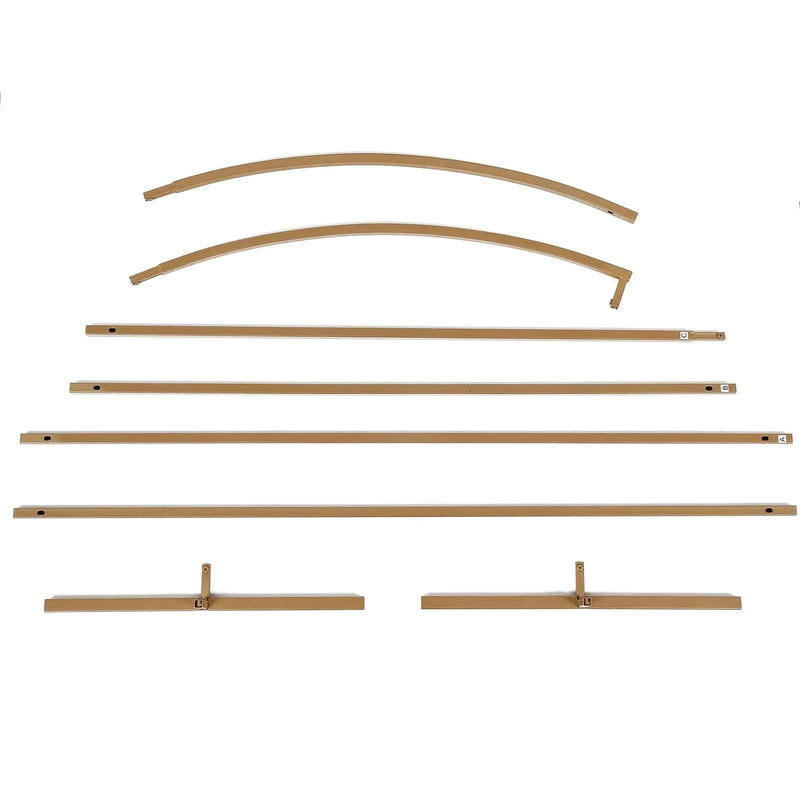 Half Moon Metal Floral Display Frame Wedding Arch Backdrop Stand - Gold