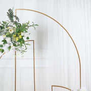 Half Moon Metal Floral Display Frame Wedding Arch Backdrop Stand - Gold