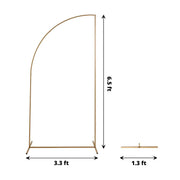 Half Moon Metal Floral Display Frame Wedding Arch Backdrop Stand - Gold