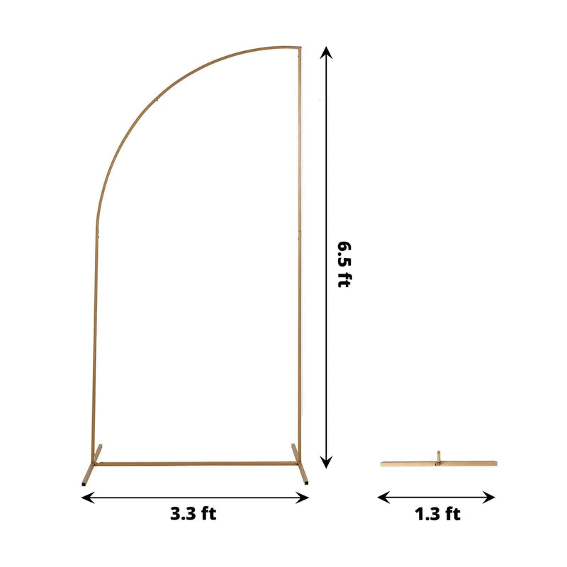 Half Moon Metal Floral Display Frame Wedding Arch Backdrop Stand - Gold