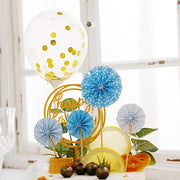 Happy Birthday Cake Topper Set with Paper Fans and Confetti Balloon