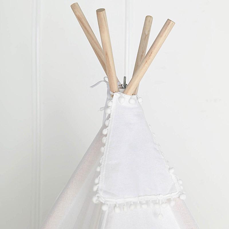 Kids Teepee Play Tent with Window Indoor Outdoor Playhouse - White FURN_TENT_TIPI01_WHT