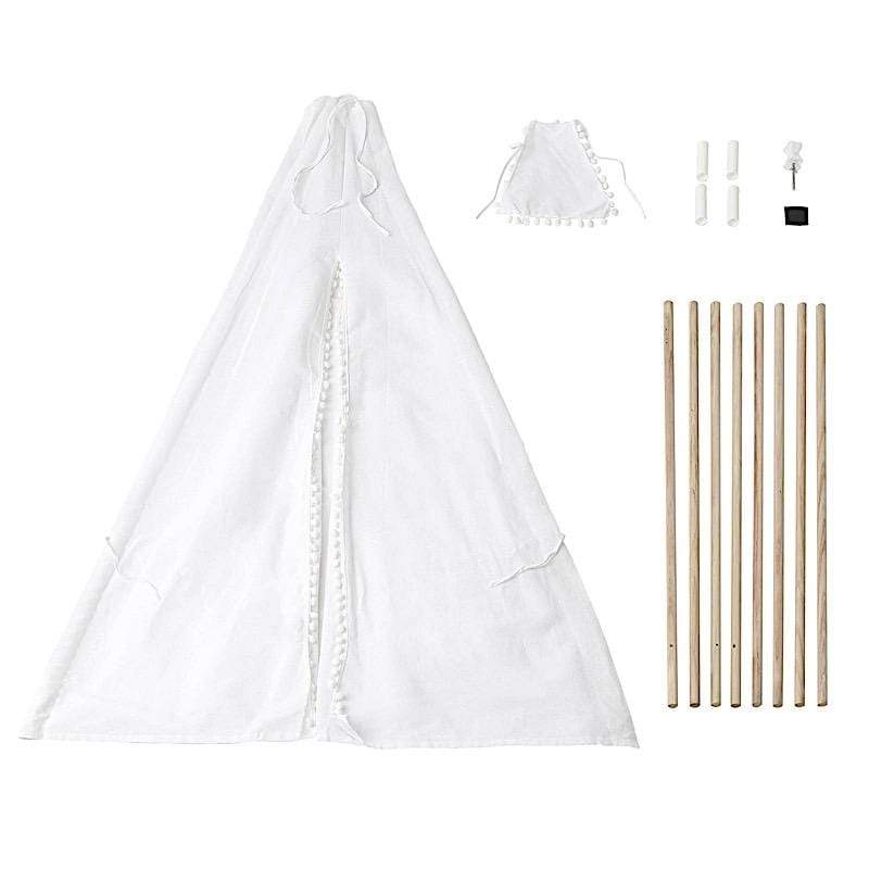 Kids Teepee Play Tent with Window Indoor Outdoor Playhouse - White FURN_TENT_TIPI01_WHT