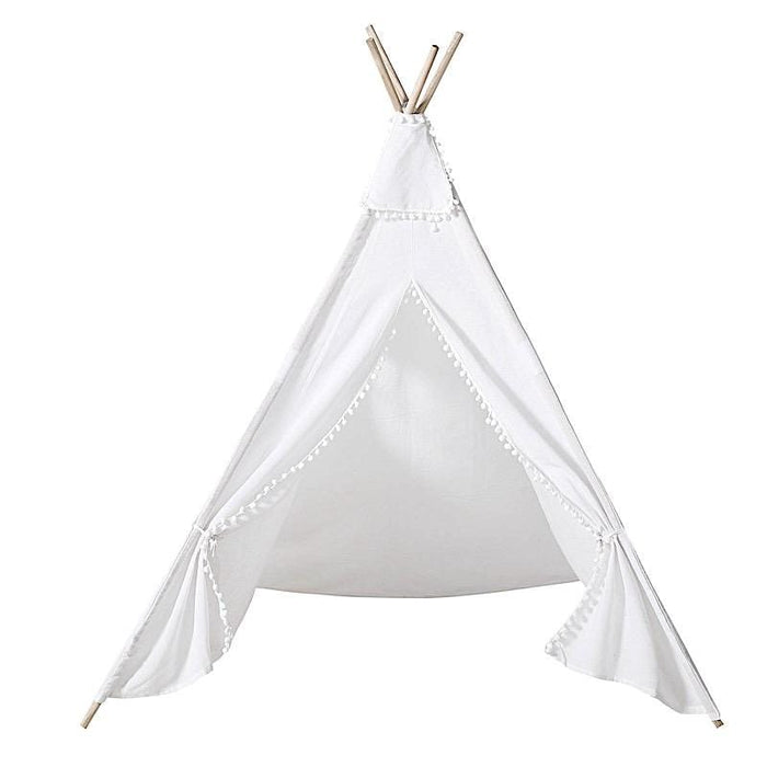 Kids Teepee Play Tent with Window Indoor Outdoor Playhouse - White FURN_TENT_TIPI01_WHT