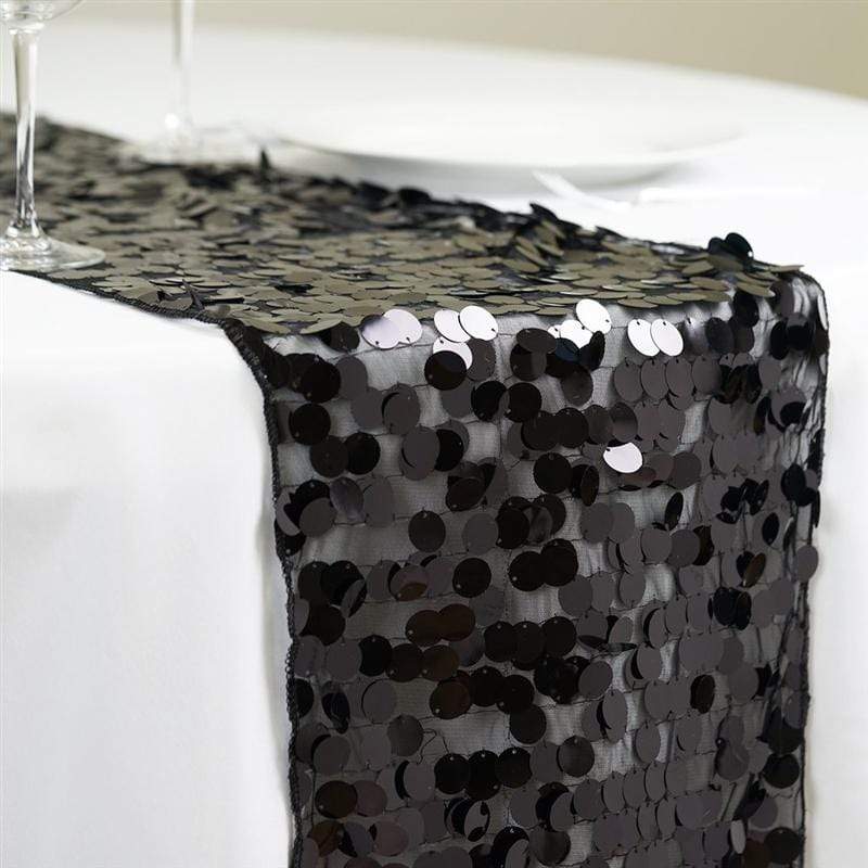 Large Payette Sequin Table Runner RUN_71_BLK