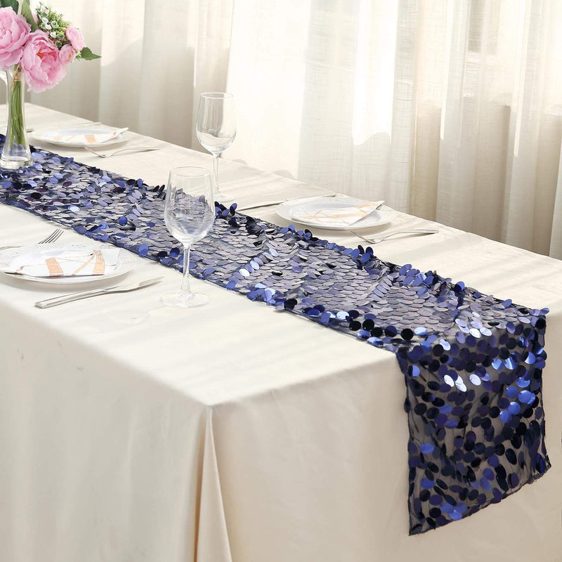 Large Payette Sequin Table Runner RUN_71_NAVY